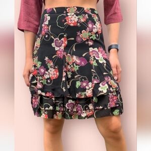 Ann Taylor Loft Chiffon Ruffled Floral Skirt, Size 8P, NWOT